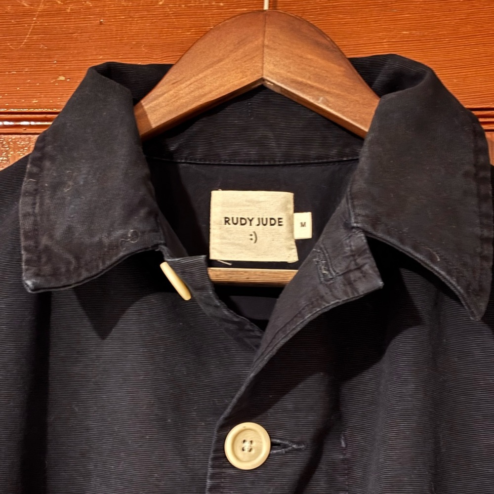 NWT Rudy Jude Grosgrain Trench Coat in black indigo - Picture 2 of 4